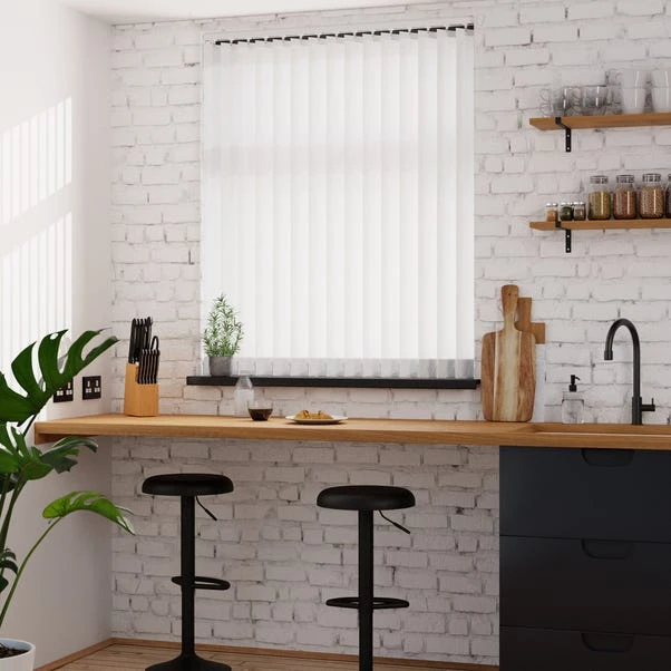 Dunelm White Stripe Cordless Vertical Blind 4 Dunelm White Stripe Cordless Vertical Blind - Image 2