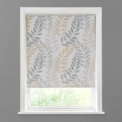 Dunelm Leah Leaf Ochre Blackout Roller Blind 10 Dunelm Leah Leaf Ochre Blackout Roller Blind -Dunelm Shop 1000147384 alt01