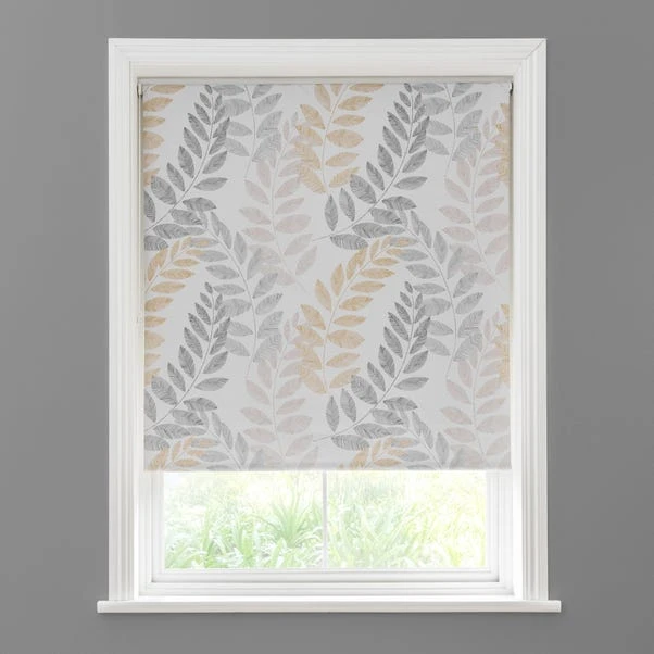 Dunelm Leah Leaf Ochre Blackout Roller Blind 5 Dunelm Leah Leaf Ochre Blackout Roller Blind - Image 3