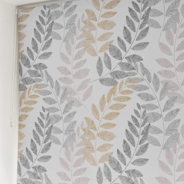 Dunelm Leah Leaf Ochre Blackout Roller Blind 7 Dunelm Leah Leaf Ochre Blackout Roller Blind - Image 5