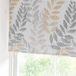 Dunelm Leah Leaf Ochre Blackout Roller Blind 13 Dunelm Leah Leaf Ochre Blackout Roller Blind -Dunelm Shop 1000147384 alt04