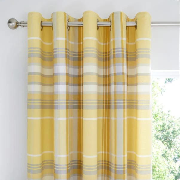Dunelm Ovie Ochre Blackout Eyelet Curtains 4 Dunelm Ovie Ochre Blackout Eyelet Curtains - Image 2