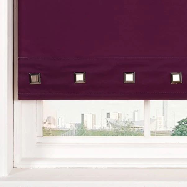 Square Eyelet Aubergine Roller Blind 4 Square Eyelet Aubergine Roller Blind - Image 2