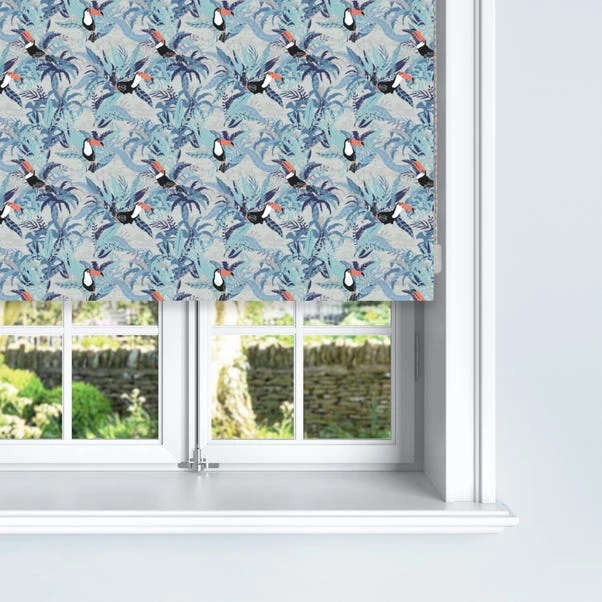 Dunelm Blue Toucan Blackout Roller Blind 4 Dunelm Blue Toucan Blackout Roller Blind - Image 2