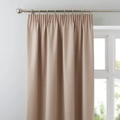Dunelm Solar Biscuit Blackout Pencil Pleat Curtains