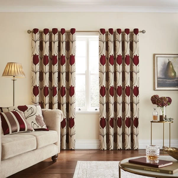 Luxury Collection Lalique Wine Eyelet Curtains 4 Luxury Collection Lalique Wine Eyelet Curtains - Image 2