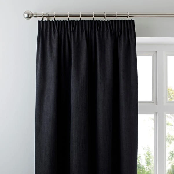 Dunelm Solar Black Blackout Pencil Pleat Curtains 3 Dunelm Solar Black Blackout Pencil Pleat Curtains