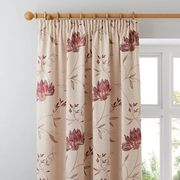 Dunelm Amelia Red Pencil Pleat Curtains 3 Dunelm Amelia Red Pencil Pleat Curtains