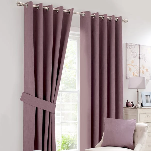 Dunelm Solar Mauve Blackout Eyelet Curtains 4 Dunelm Solar Mauve Blackout Eyelet Curtains - Image 2