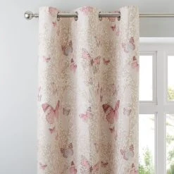 Dunelm Botanica Butterfly Blush Thermal Eyelet Curtains