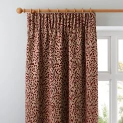 Luxury Collection Willow Red Pencil Pleat Curtains
