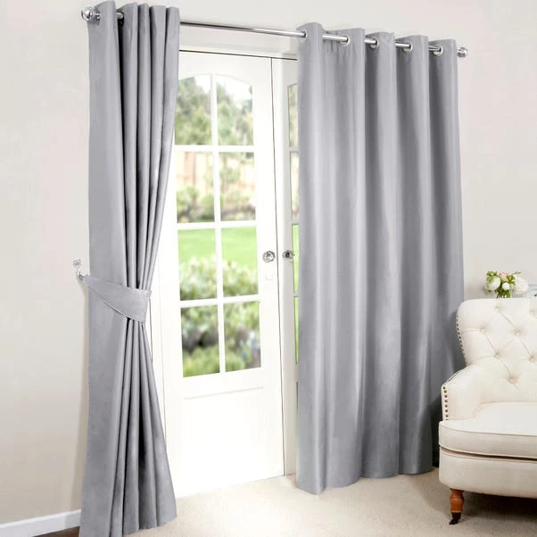 Dunelm Nova Grey Blackout Eyelet Curtains 4 Dunelm Nova Grey Blackout Eyelet Curtains - Image 2