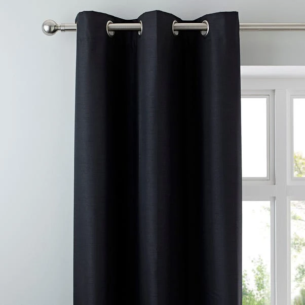 Dunelm Nova Black Blackout Eyelet Curtains 3 Dunelm Nova Black Blackout Eyelet Curtains