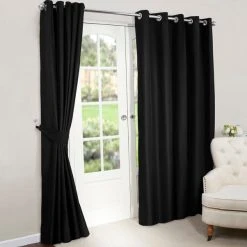 Dunelm Nova Black Blackout Eyelet Curtains 7 Dunelm Nova Black Blackout Eyelet Curtains -Dunelm Shop 30161051 alt01