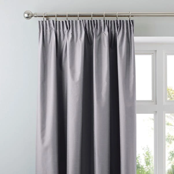 Dunelm Nova Grey Blackout Pencil Pleat Curtains 3 Dunelm Nova Grey Blackout Pencil Pleat Curtains