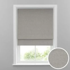 Dunelm Cool Grey Linen Mix Blackout Roman Blind