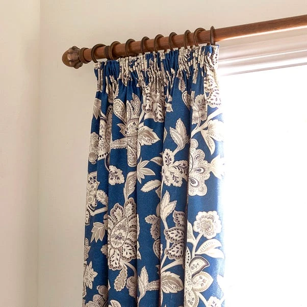 Dorma Samira Blue Pencil Pleat Curtains 3 Dorma Samira Blue Pencil Pleat Curtains