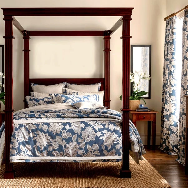 Dorma Samira Blue Pencil Pleat Curtains 6 Dorma Samira Blue Pencil Pleat Curtains - Image 4