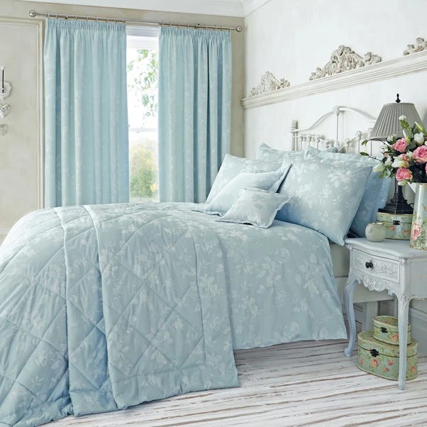 Dunelm Eden Duck-Egg Thermal Pencil Pleat Curtains 4 Dunelm Eden Duck-Egg Thermal Pencil Pleat Curtains - Image 2