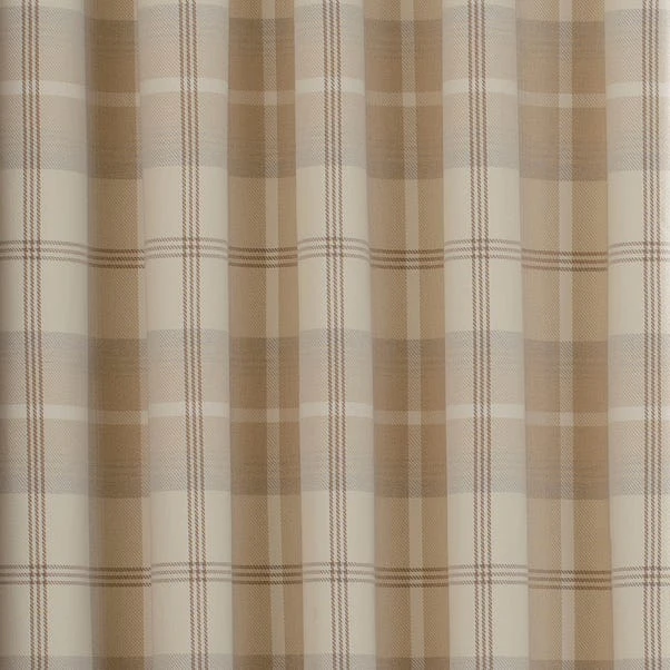 Highland Check Natural Pencil Pleat Curtains 5 Highland Check Natural Pencil Pleat Curtains - Image 3
