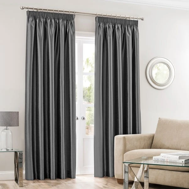 Dunelm Montana Charcoal Pencil Pleat Curtains 4 Dunelm Montana Charcoal Pencil Pleat Curtains - Image 2