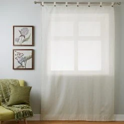 Dunelm Marley Linen Natural Sheer Tab Top Single Voile Panel 11 Dunelm Marley Linen Natural Sheer Tab Top Single Voile Panel -Dunelm Shop 30211746 alt04