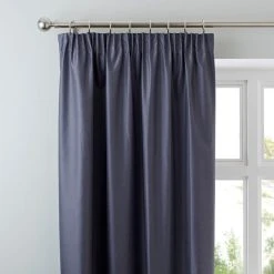 Dunelm Nova Charcoal Blackout Pencil Pleat Curtains