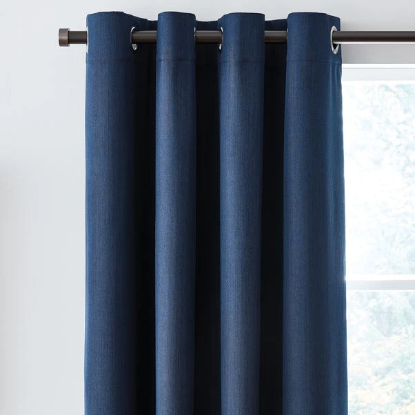 Dunelm Solar Navy Blackout Eyelet Curtains 3 Dunelm Solar Navy Blackout Eyelet Curtains