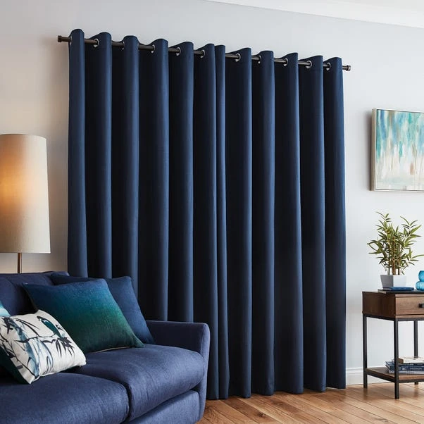 Dunelm Solar Navy Blackout Eyelet Curtains 7 Dunelm Solar Navy Blackout Eyelet Curtains - Image 5