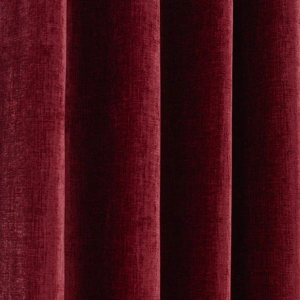 Luxury Collection Chenille Wine Eyelet Curtains 5 Luxury Collection Chenille Wine Eyelet Curtains - Image 3