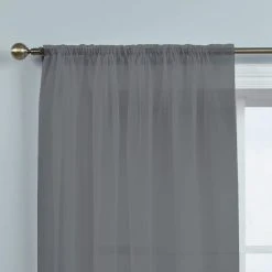 Dunelm Dynamic Grey Single Slot Top Voile Panel