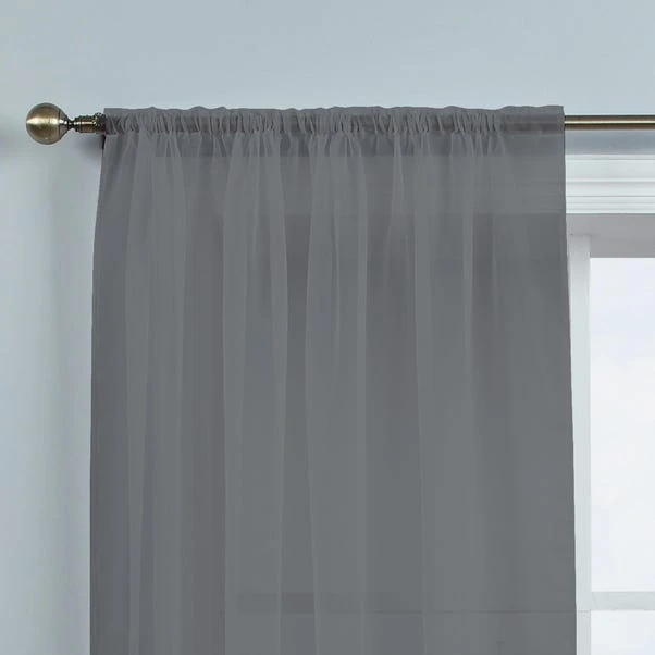 Dunelm Dynamic Grey Single Slot Top Voile Panel 3 Dunelm Dynamic Grey Single Slot Top Voile Panel