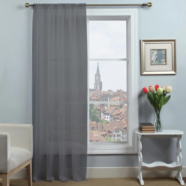 Dunelm Dynamic Grey Single Slot Top Voile Panel 5 Dunelm Dynamic Grey Single Slot Top Voile Panel - Image 3