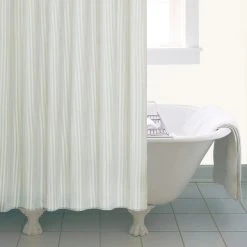 Dunelm Natural Skinny Stripe Shower Curtain