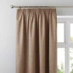 Dunelm Solar Latte Blackout Pencil Pleat Curtains