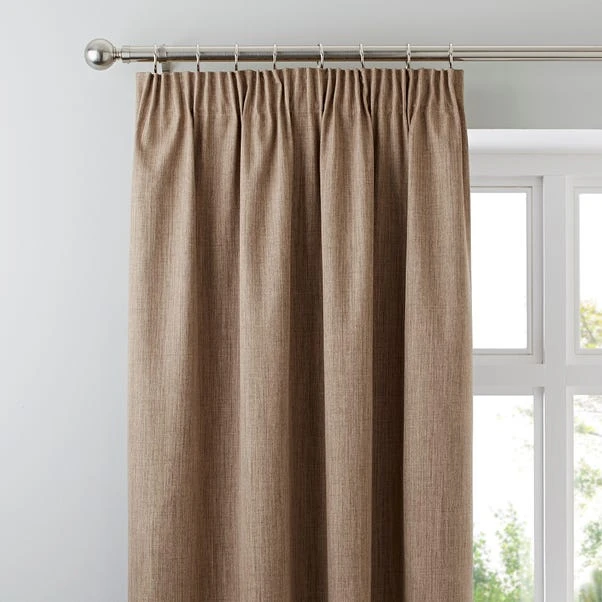 Dunelm Solar Latte Blackout Pencil Pleat Curtains 3 Dunelm Solar Latte Blackout Pencil Pleat Curtains