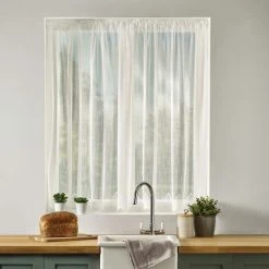 Dunelm By The Metre April Slot Top Lace Voile Fabric