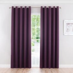 Dunelm Matt Satin Plum Blackout Eyelet Curtains 7 Dunelm Matt Satin Plum Blackout Eyelet Curtains -Dunelm Shop 30280442 alt01