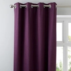 Dunelm Solar Aubergine Blackout Eyelet Curtains