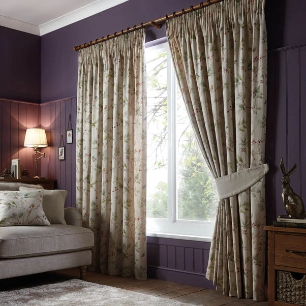 Dorma Woodland Birds Natural Pencil Pleat Curtains 6 Dorma Woodland Birds Natural Pencil Pleat Curtains - Image 4