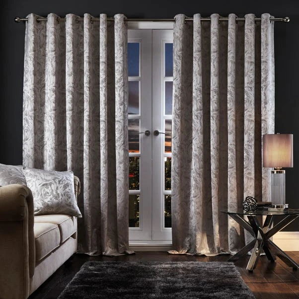 Luxury Collection Diablo Marble Silver Eyelet Curtains 4 Luxury Collection Diablo Marble Silver Eyelet Curtains - Image 2