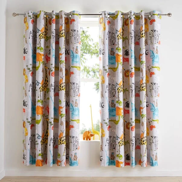 Dunelm Grey My World Thermal Blackout Eyelet Curtains 4 Dunelm Grey My World Thermal Blackout Eyelet Curtains - Image 2