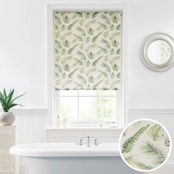 Dunelm Voyager Green Leaf Moisture Resistant Daylight Roller Blind 3 Dunelm Voyager Green Leaf Moisture Resistant Daylight Roller Blind