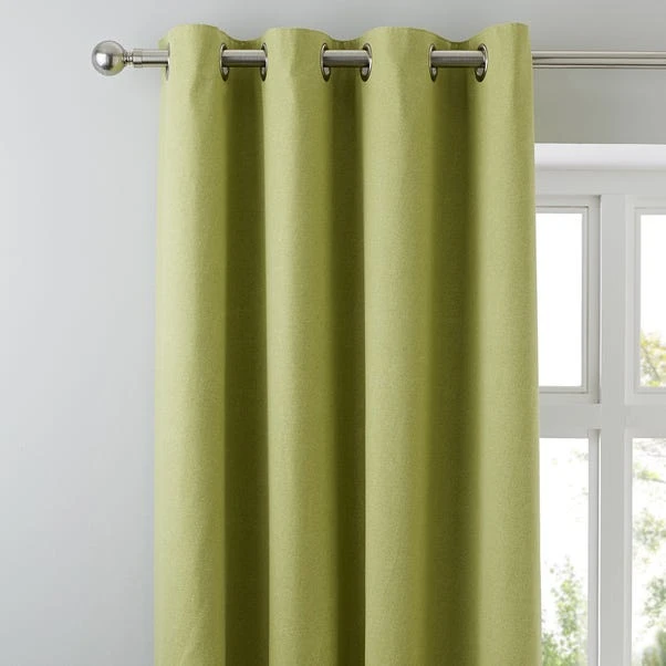 Dunelm Tyla Green Blackout Eyelet Curtains 3 Dunelm Tyla Green Blackout Eyelet Curtains