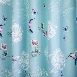 Dunelm Heavenly Hummingbird Duck Egg Blackout Eyelet Curtains -Dunelm Shop 30437772 alt02