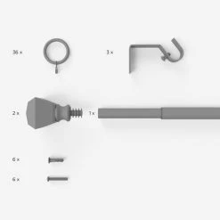 Dunelm Spectrum Extendable Chrome Curtain Pole Dia. 16/19mm 7 Dunelm Spectrum Extendable Chrome Curtain Pole Dia. 16/19mm -Dunelm Shop 30466087 alt09