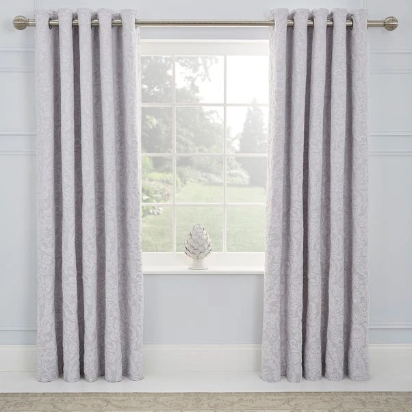 Dorma Winchester Grey Blackout Eyelet Curtains 4 Dorma Winchester Grey Blackout Eyelet Curtains - Image 2