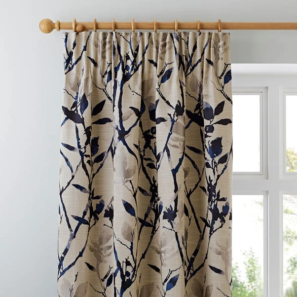 Dunelm Zen Jacquard Blue Pencil Pleat Curtains 3 Dunelm Zen Jacquard Blue Pencil Pleat Curtains