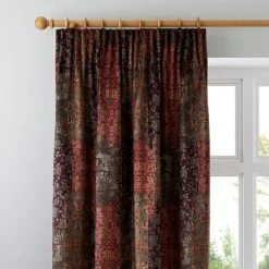 Luxury Collection Belmont Burgundy Velvet Pencil Pleat Curtains
