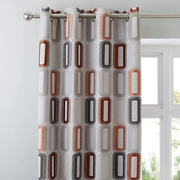 Elements Dahl Rust Eyelet Curtains 3 Elements Dahl Rust Eyelet Curtains